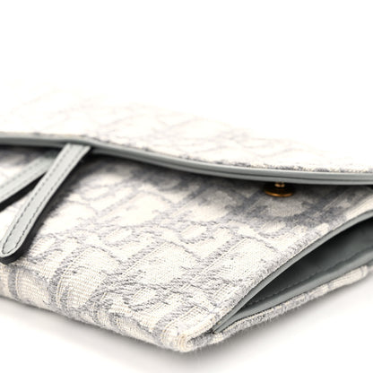 Christian Dior Oblique Saddle Chain Long Wallet Grey 10 of 12