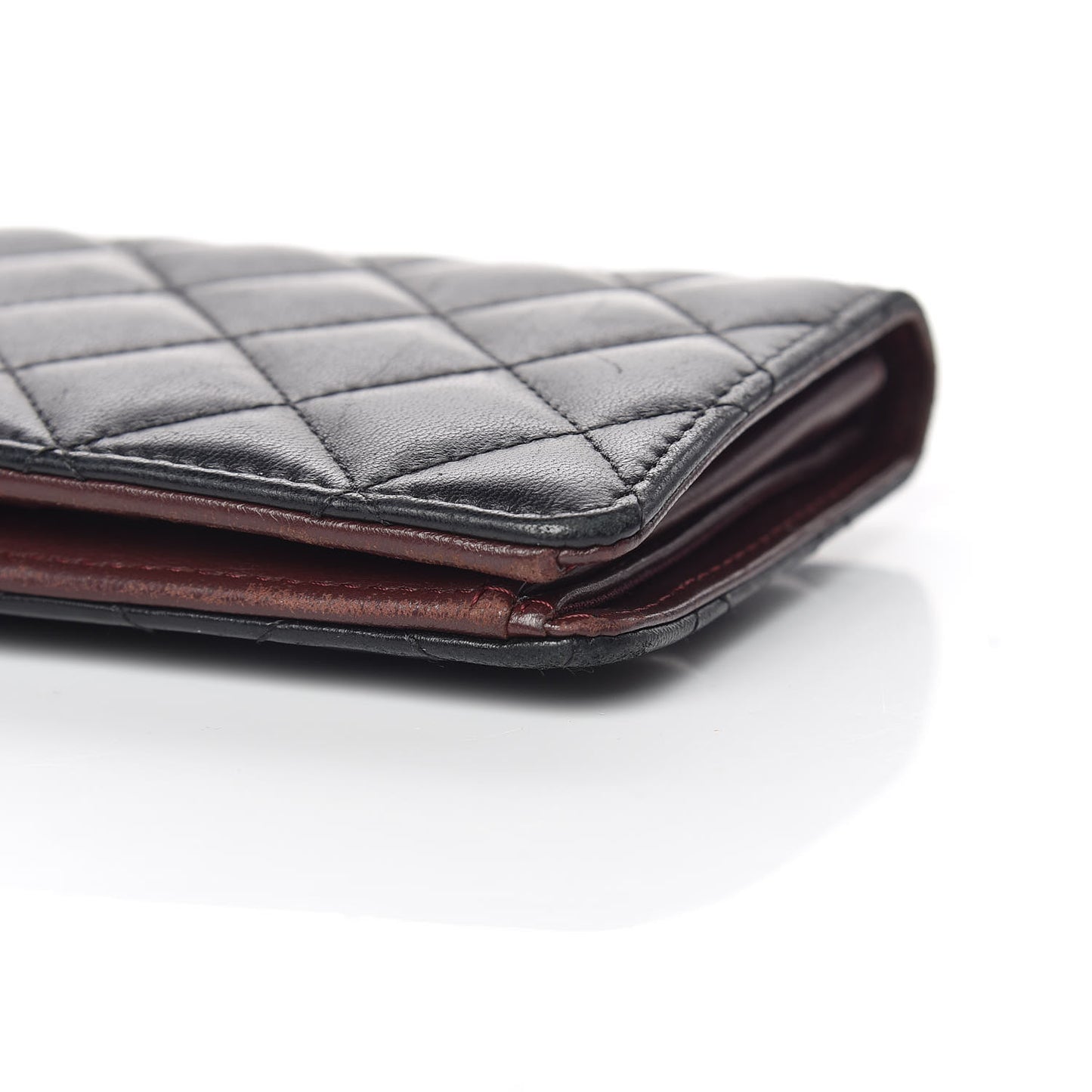 Lambskin Quilted Yen Wallet Black