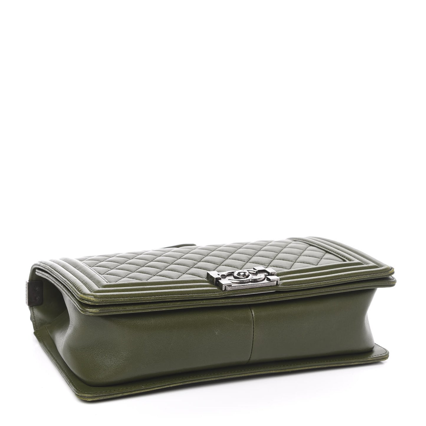 Lambskin Quilted New Medium Boy Flap Dark Green