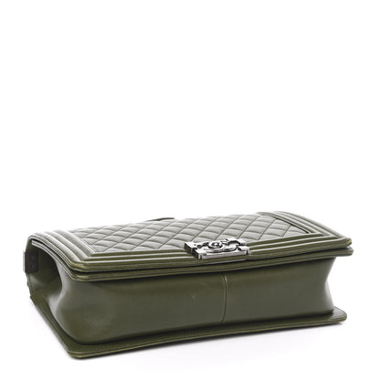 Chanel Lambskin Quilted New Medium Boy Flap Dark Green 4 of 21