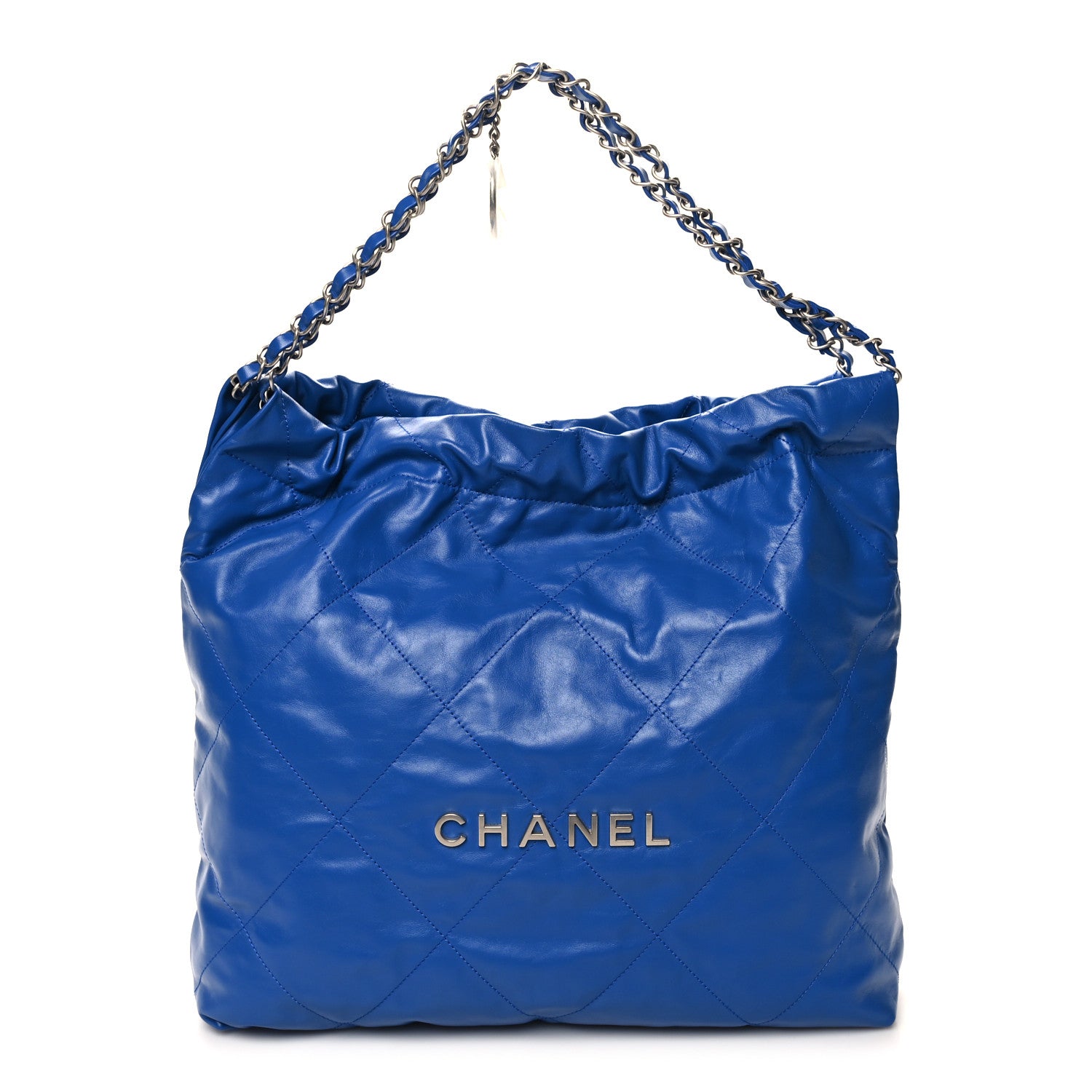 Chanel Shiny Calfskin Quilted Chanel 22 Blue 1 of 12