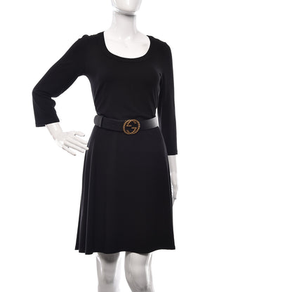 Gucci Calfskin Studded Interlocking G Belt 80 32 Black 2 of 6