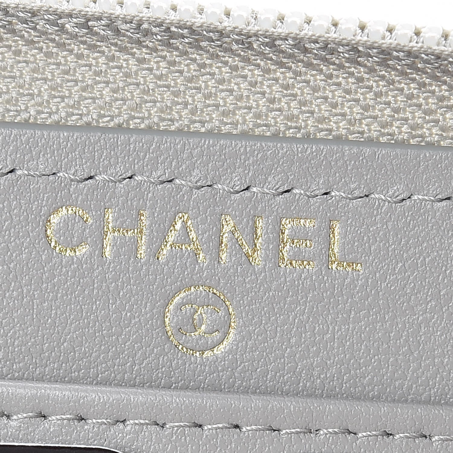 Chanel Caviar Large Zip Around Boy Wallet Grey 8 of 11