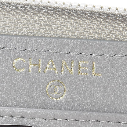 Chanel Caviar Large Zip Around Boy Wallet Grey 8 of 11