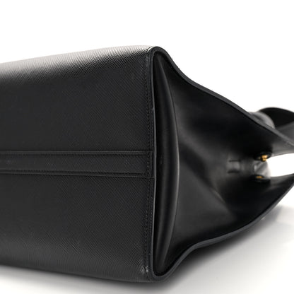 Prada Saffiano Cuir Calfskin Medium Monochrome Top Handle Tote Black 9 of 9