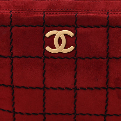 Chanel Suede Chocolate Bar Camera Case Red 8 of 11