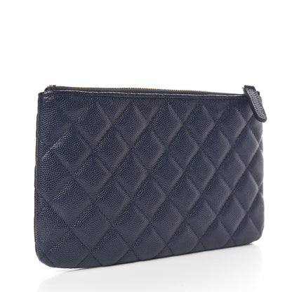 Chanel Caviar Quilted Cosmetic Case Navy 3 of 8