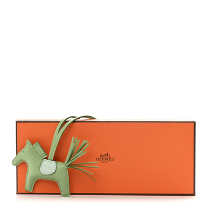 Hermes Milo Lambskin Matte Alligator Touch Grigri Rodeo Horse Bag Charm PM Vert Criquet Vert D'eau 4 of 4