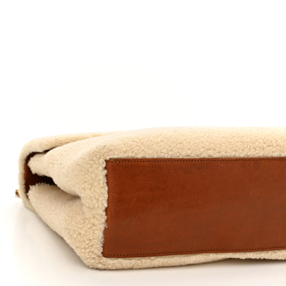 Saint Laurent Shearling Medium Loulou Shoulder Bag Natural 9 of 13