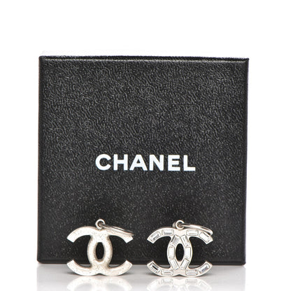 Chanel Baguette Crystal CC Dangle Earrings Silver 5 of 5