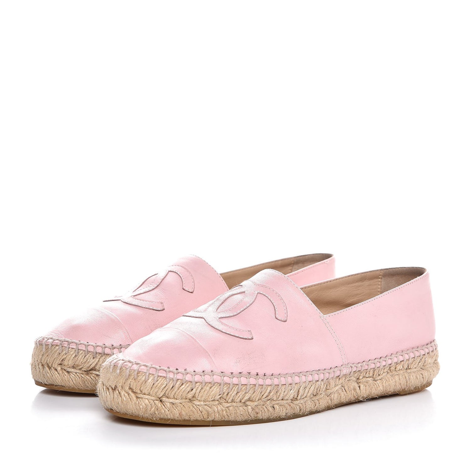 Lambskin CC Espadrilles 38 Light Pink