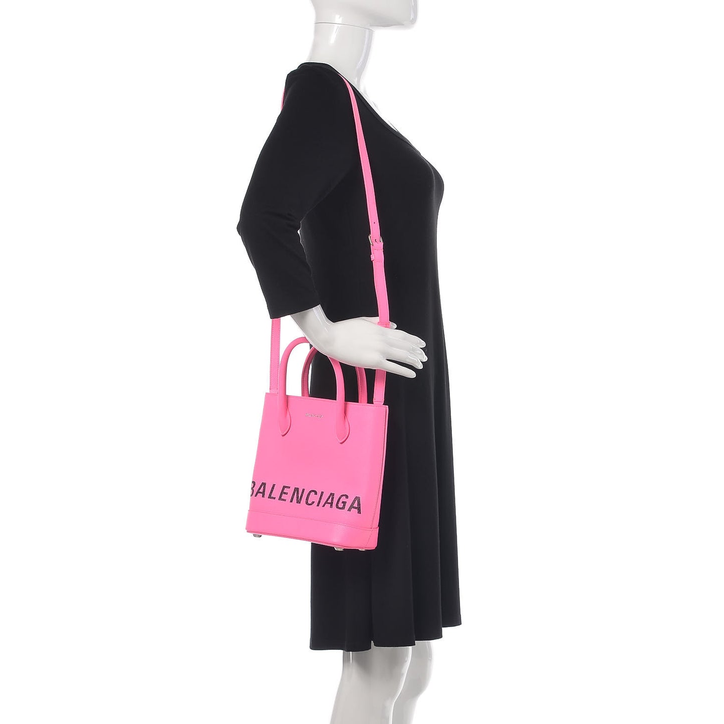 Grained Calfskin Ville Aj Tote XXS Acid Pink