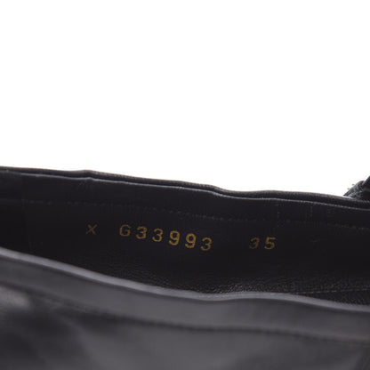 Chanel Lambskin Grosgrain Pearl Cap Toe Ballerina Flats 35 Black 10 of 11
