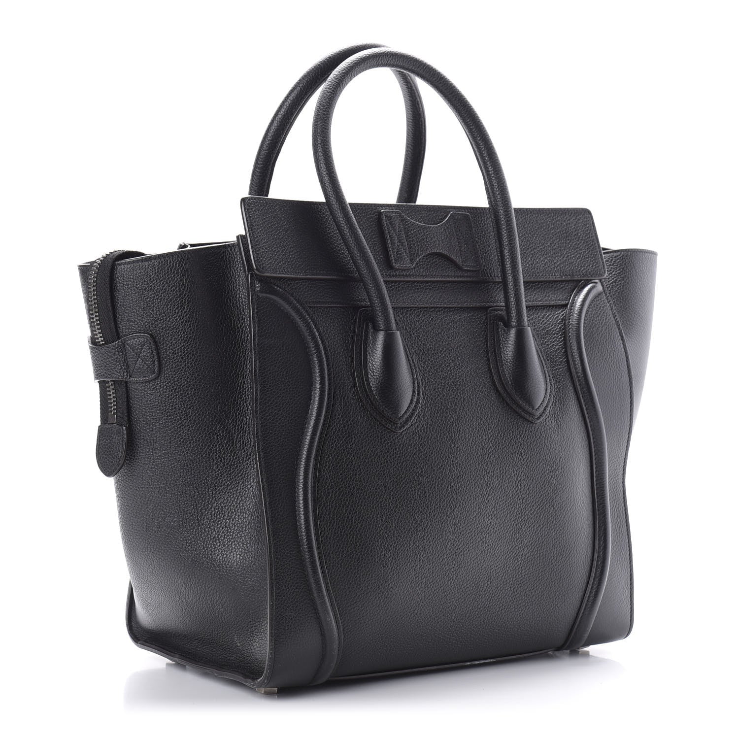Celine Drummed Calfskin Mini Luggage Black 3 of 13