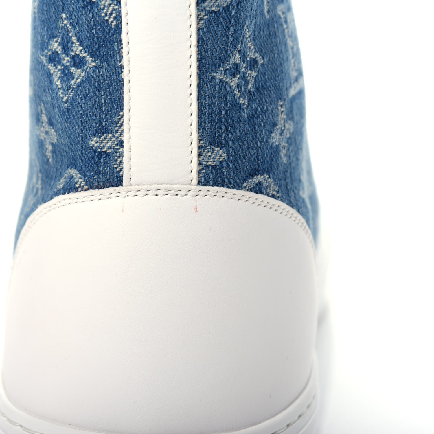 Louis Vuitton Calfskin Denim Monogram Mens Tattoo Sneaker Boots 11 Blue White 11 of 12