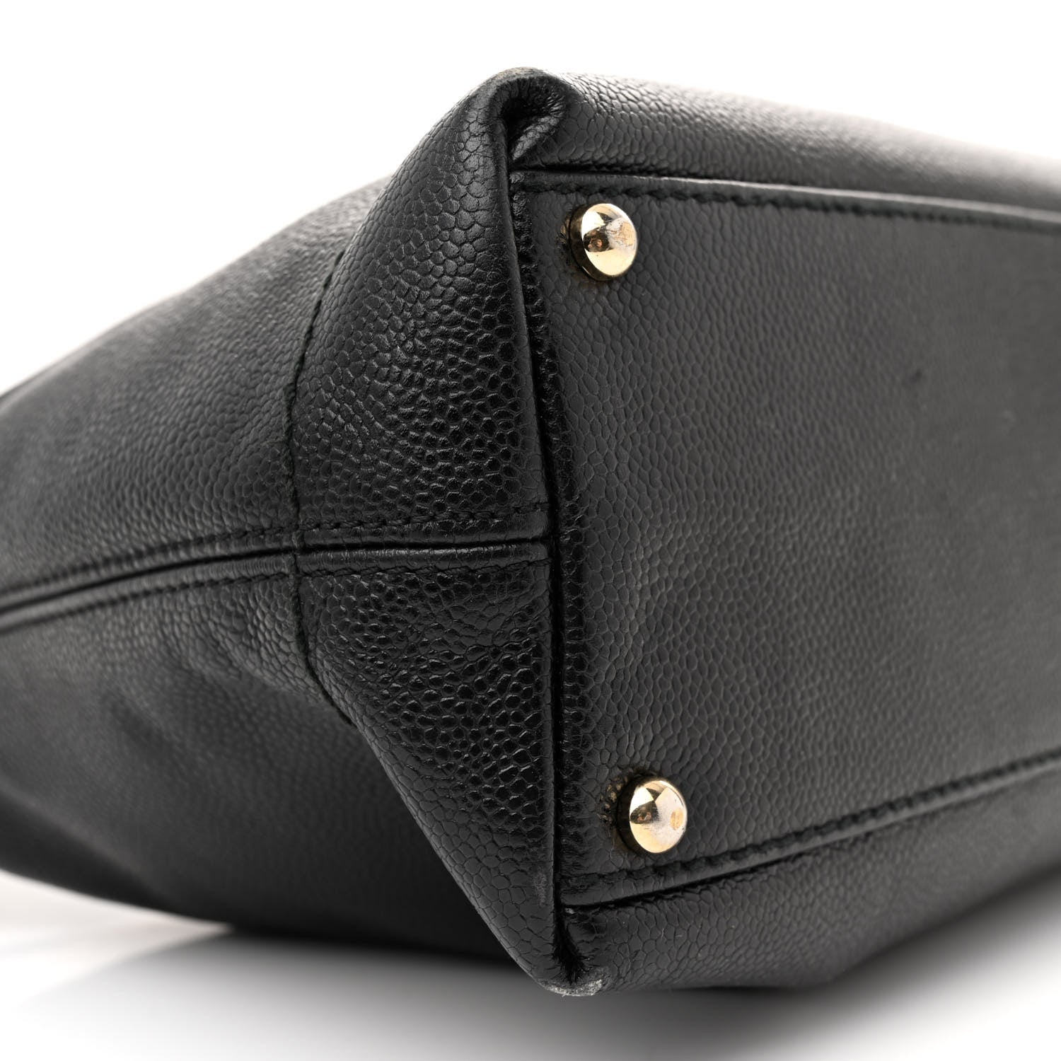 Chanel Caviar CC Wood Chain Hobo Black 9 of 15