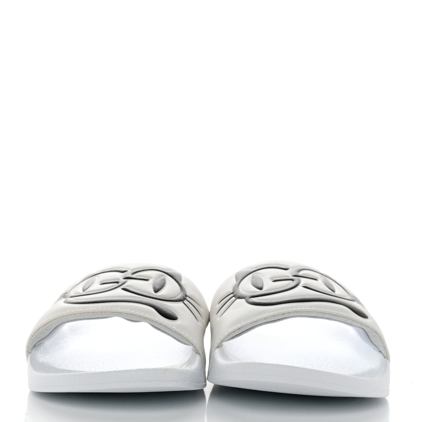 Nappa Interlocking G Cat Womens Pursuit Slide Sandals 37 Great White