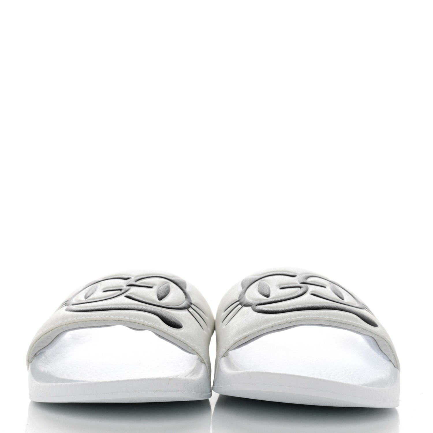 Gucci Nappa Interlocking G Cat Womens Pursuit Slide Sandals 37 Great White 2 of 7
