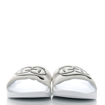 Gucci Nappa Interlocking G Cat Womens Pursuit Slide Sandals 37 Great White 2 of 7
