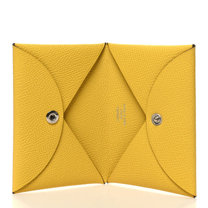 Hermes Epsom Calvi Duo Card Case Jaune De Naples 5 of 11