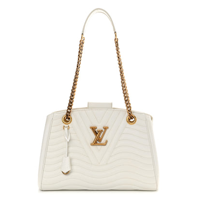 Louis Vuitton LOUIS VUITTON Calfskin New Wave Chain Tote Snow 1 of 16