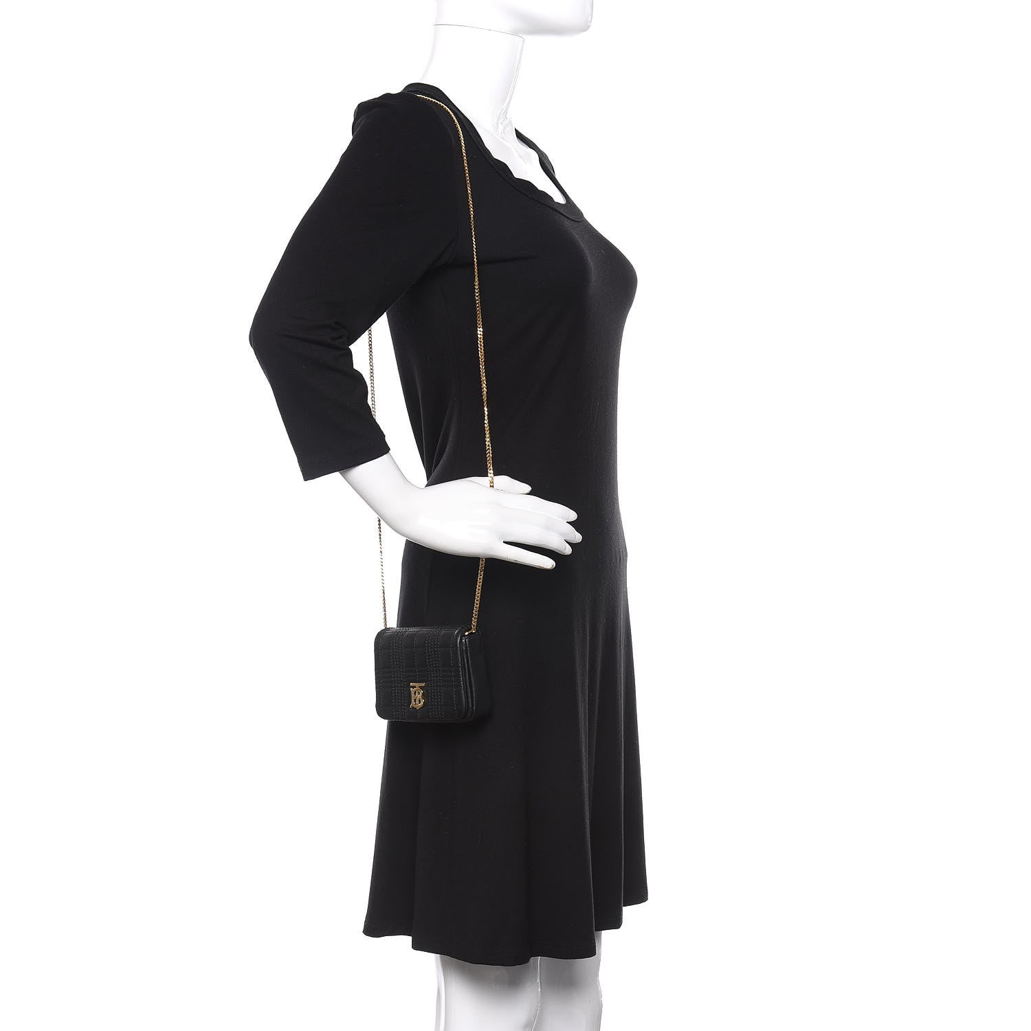Burberry Lambskin Quilted Micro Lola Bag Black 2 of 10