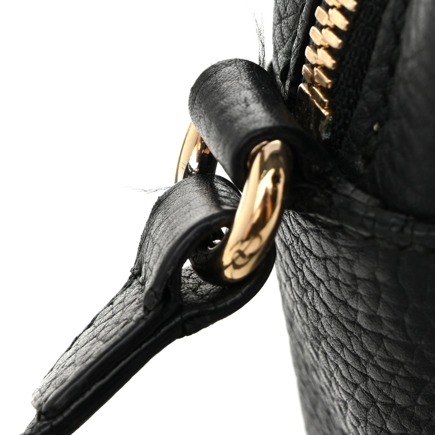 Pebbled Calfskin Small Soho Disco Bag Black Black