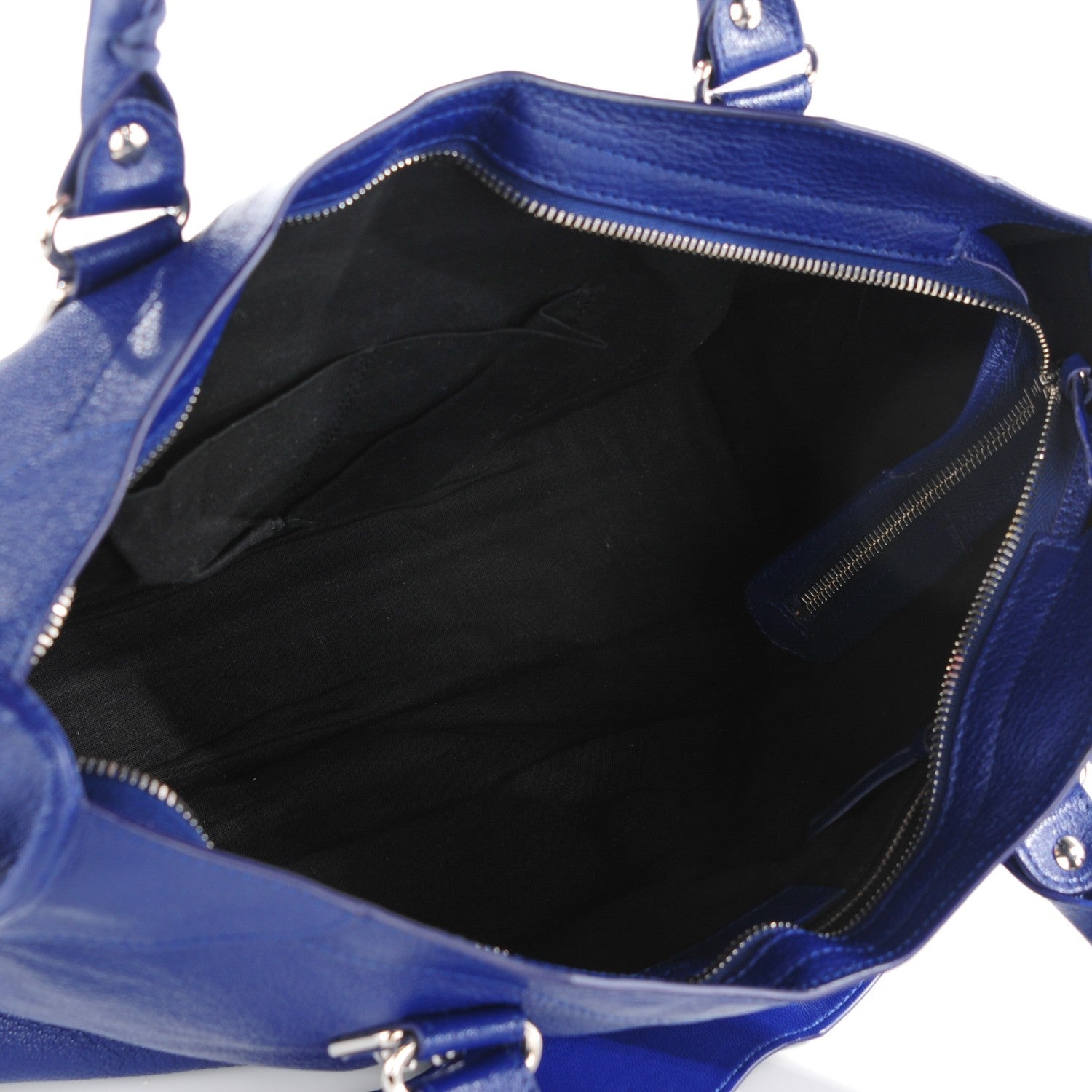 Balenciaga Chevre Silver Metallic Edge Hardware City Bleu Roi 6 of 8