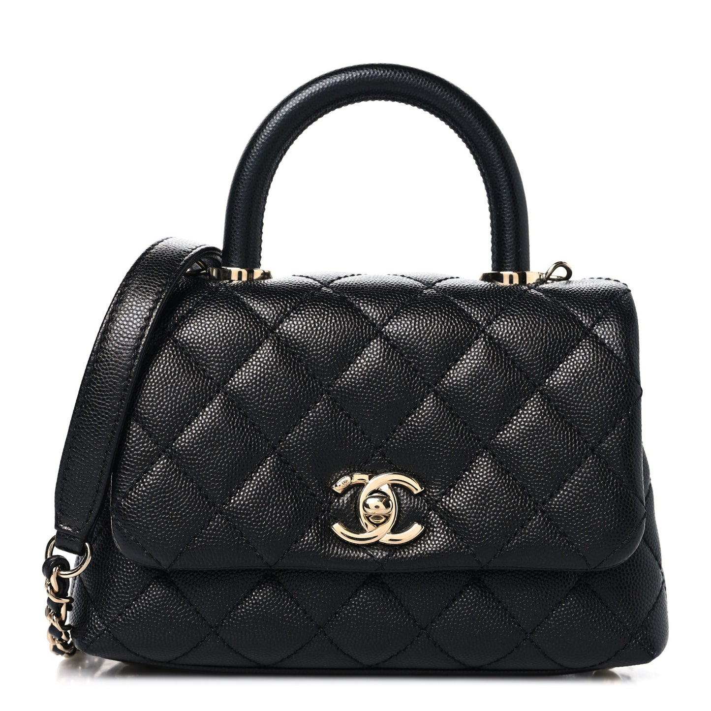 Caviar Quilted Extra Mini Coco Handle Flap Black
