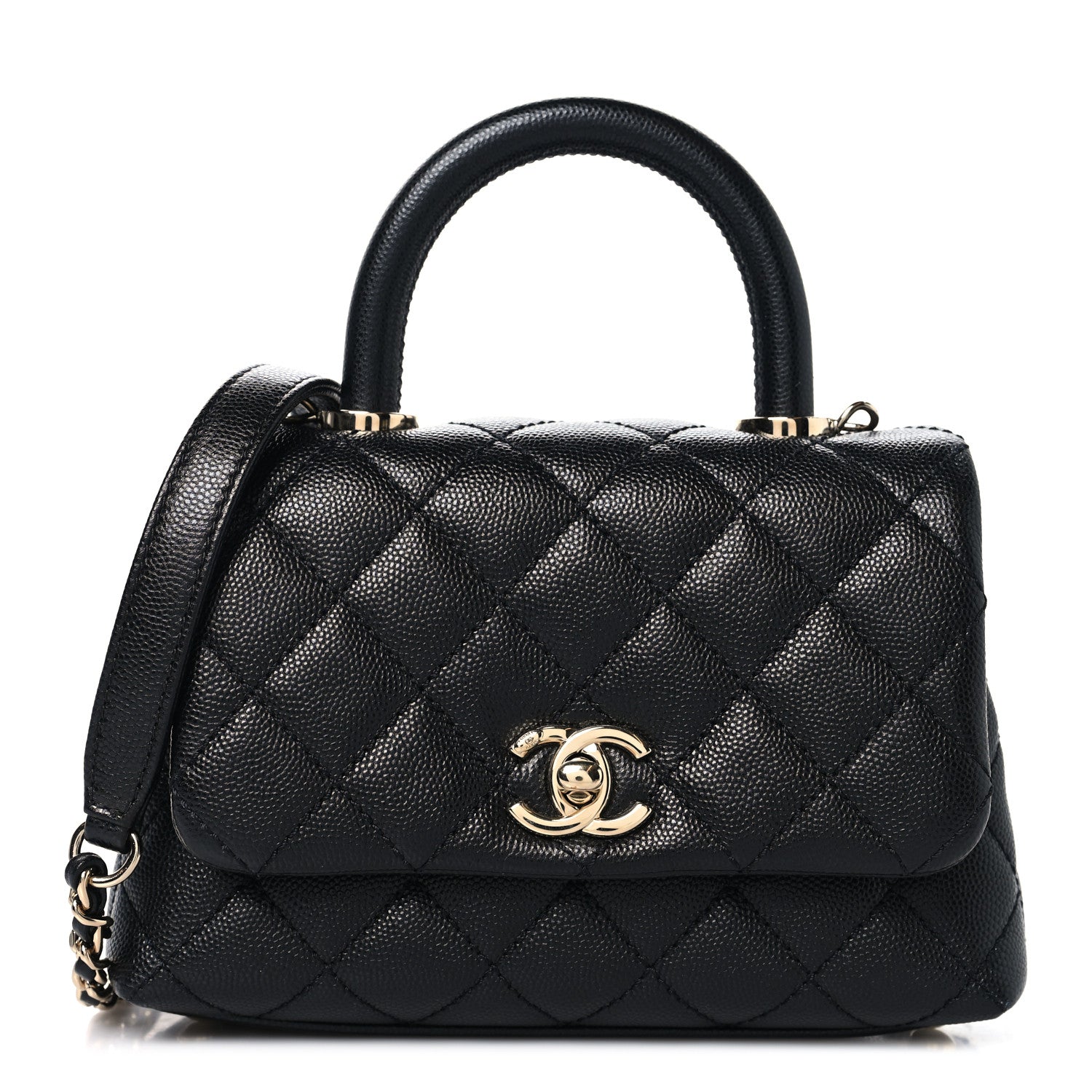 Chanel Caviar Quilted Extra Mini Coco Handle Flap Black 1 of 10