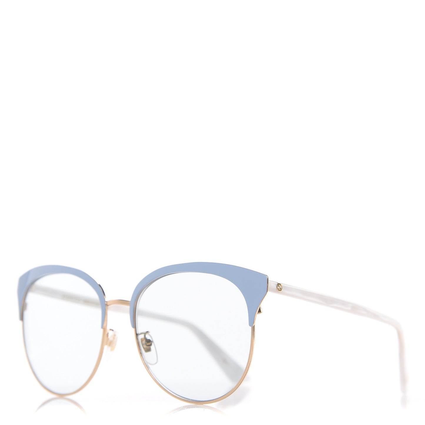 Round Metal GGG0246 Sunglasses Light Blue