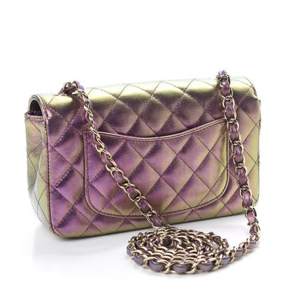Chanel Iridescent Lambskin Quilted Mini Rectangular Flap Purple 3 of 11