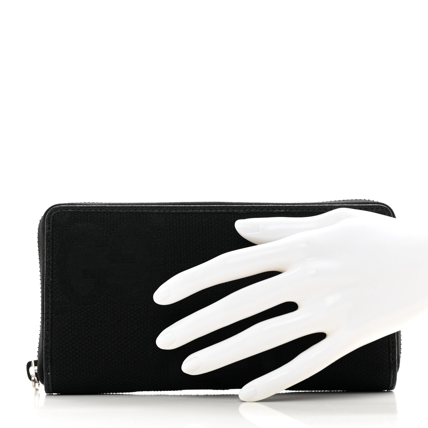Canvas Monogram Jumbo GG Textured Dollar Calfskin Continental Wallet Black