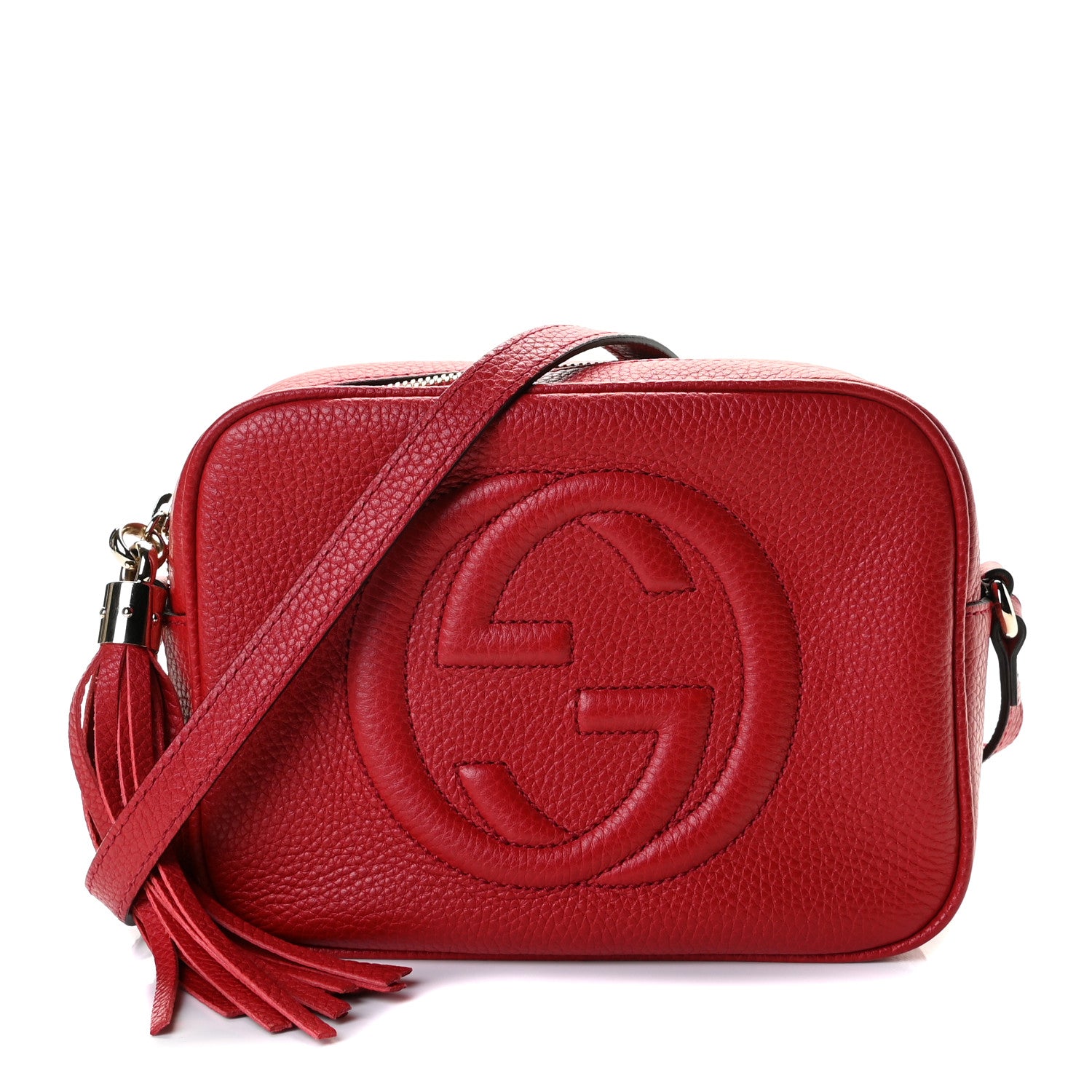 Gucci Pebbled Calfskin Small Soho Disco Bag Vibrant Red 1 of 7