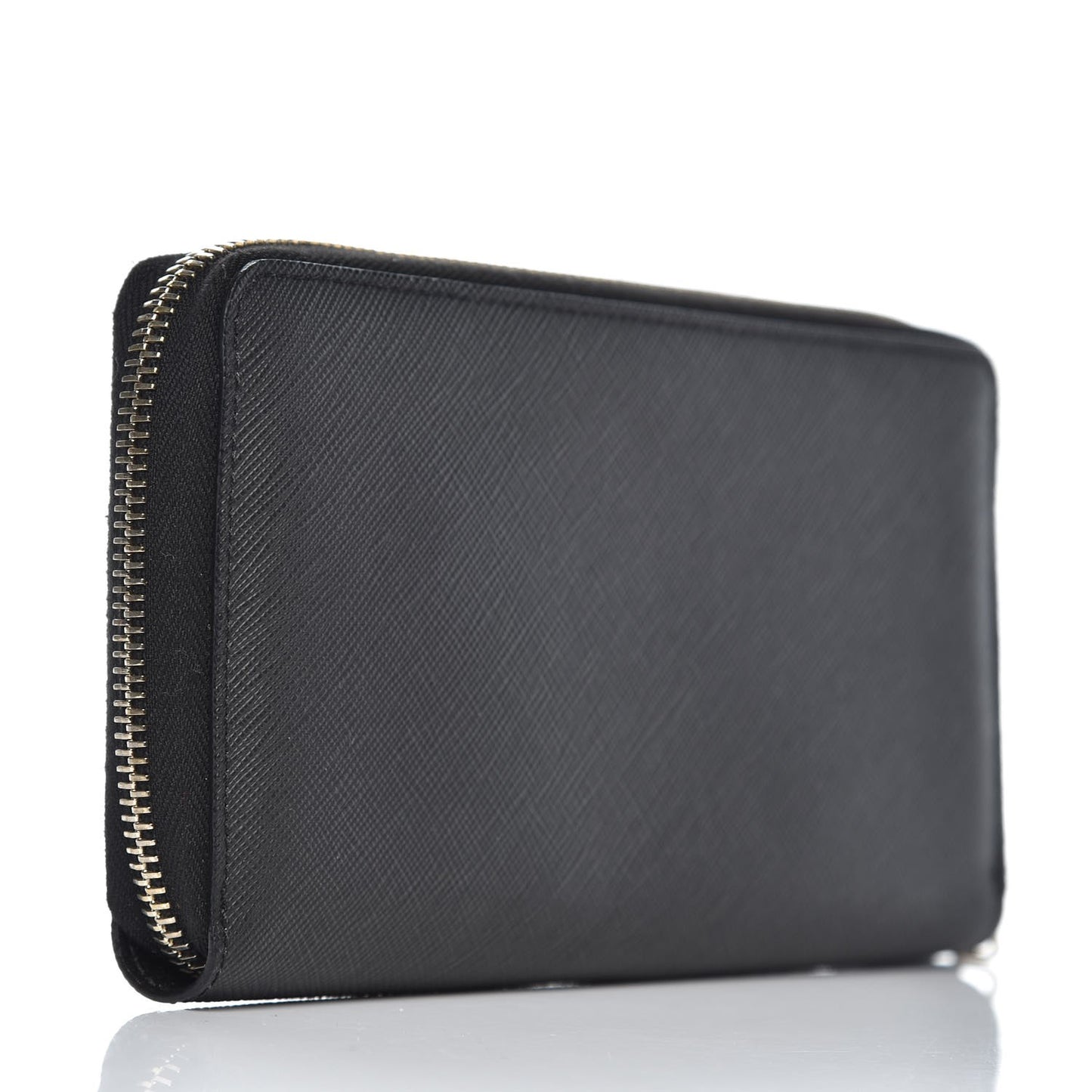 Textured Coated Canvas Rottweiler Print Zip Around Wallet Black