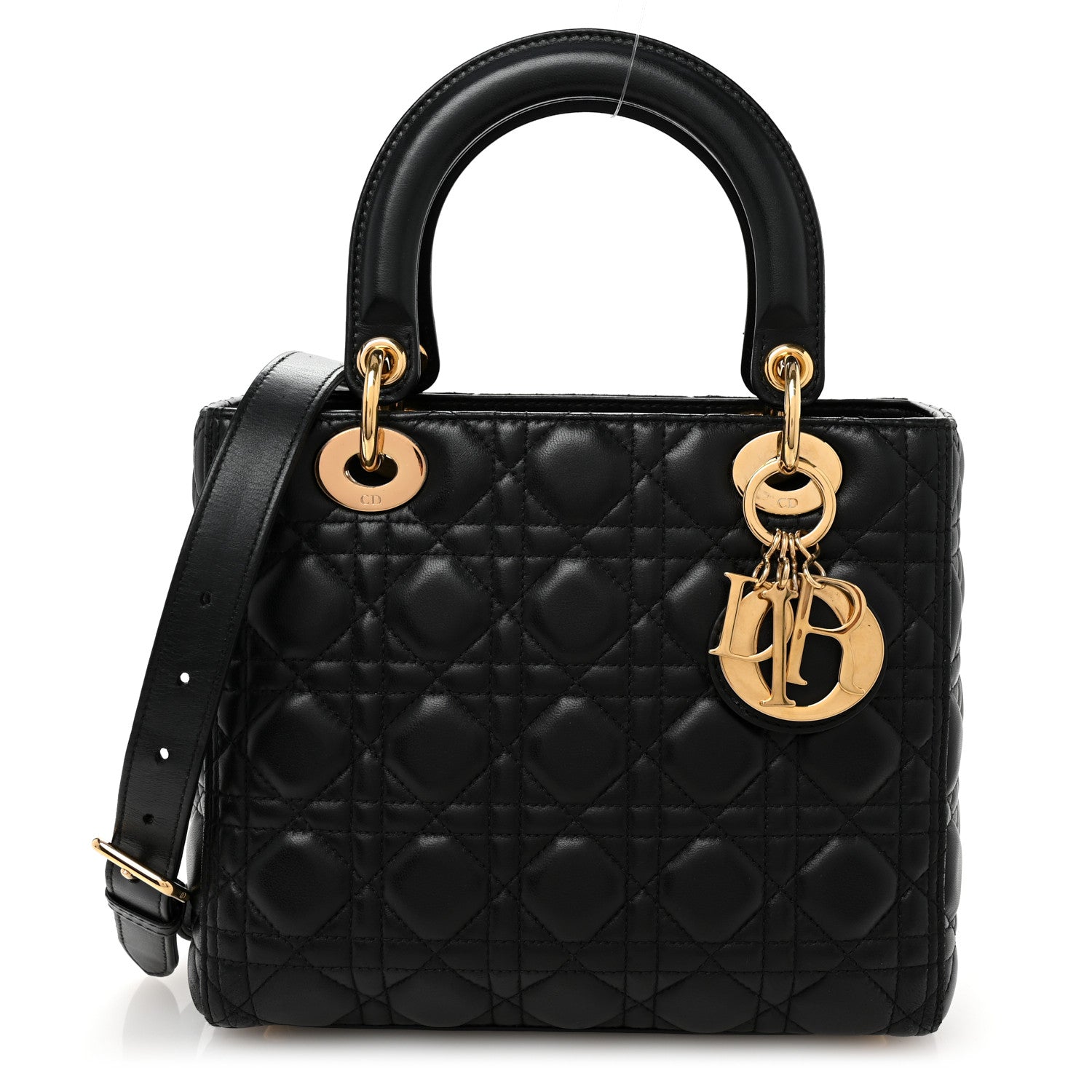 Christian Dior Lambskin Cannage Medium Lady Dior Black 1 of 12