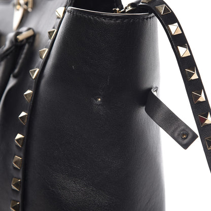 Valentino Garavani Vitello Rockstud Double Handle Tote Black 8 of 12