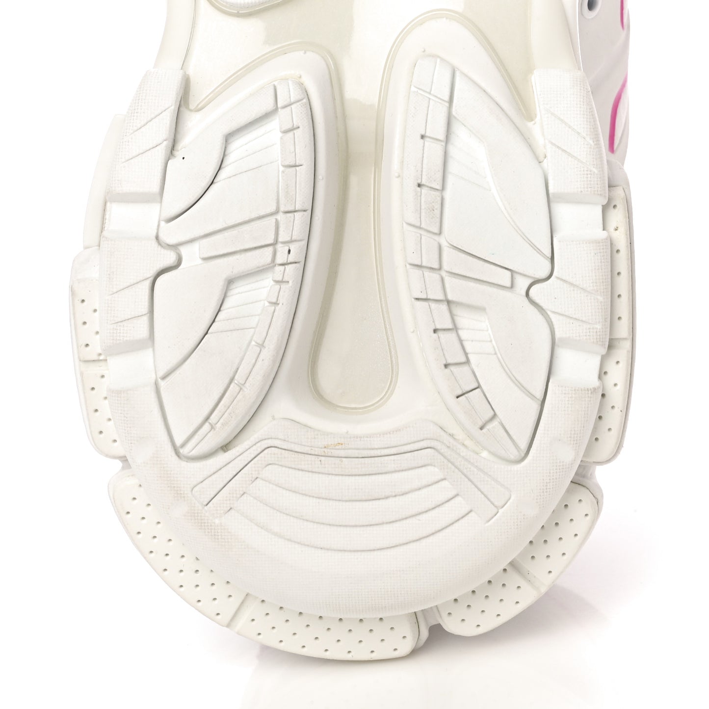 Mesh Rubber Bi-Color Womens Track Sneakers 39 White Fluo Pink
