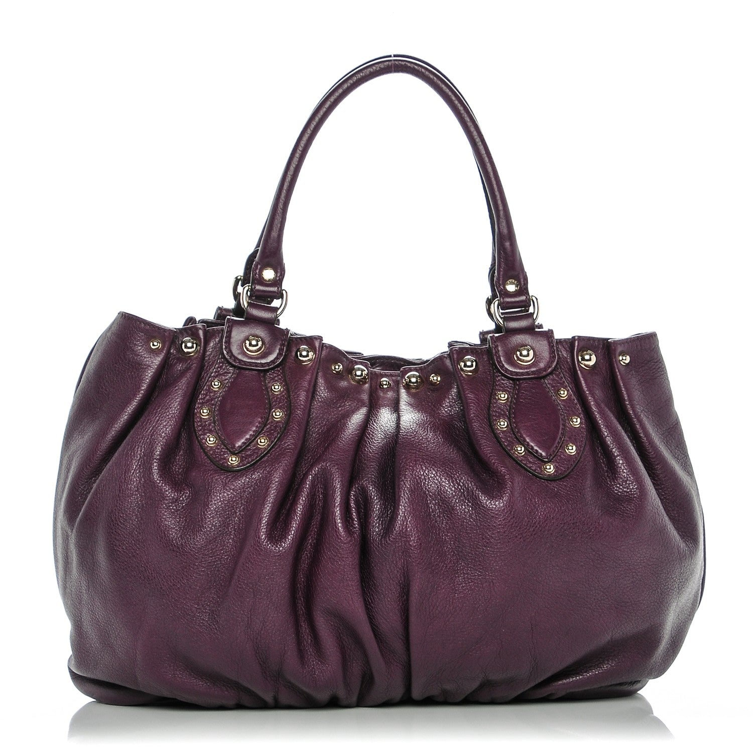 Gucci Calfskin Studded Pelham Tote Purple 1 of 6