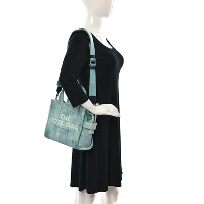Marc Jacobs Cotton Canvas Mini The Traveler Tote Bag Teal Tie Dye 2 of 9