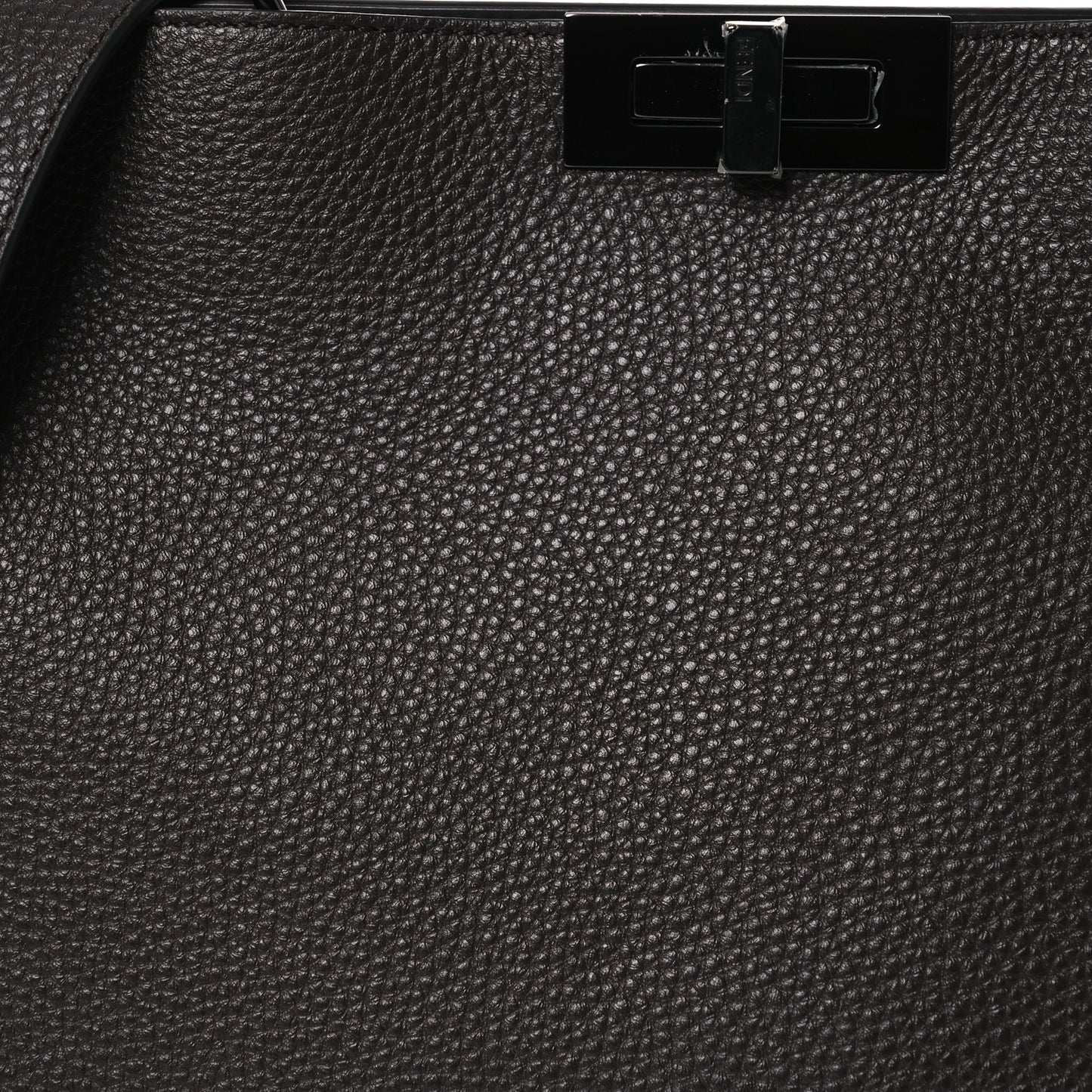 Cuoio Romano Vitello Cover Glazed Fabric Bi-Color FF 1974 Medium Peekaboo I SEE U Satchel Dark Brown