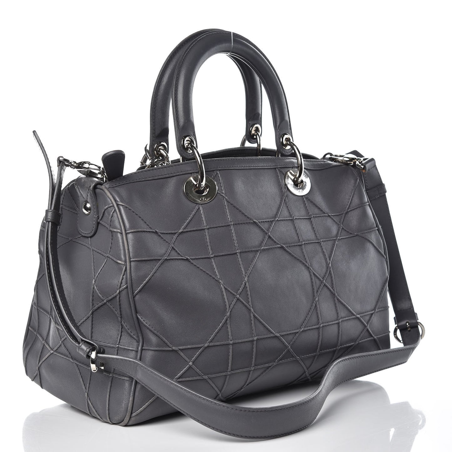 Lambskin Cannage Granville Polochon Grey