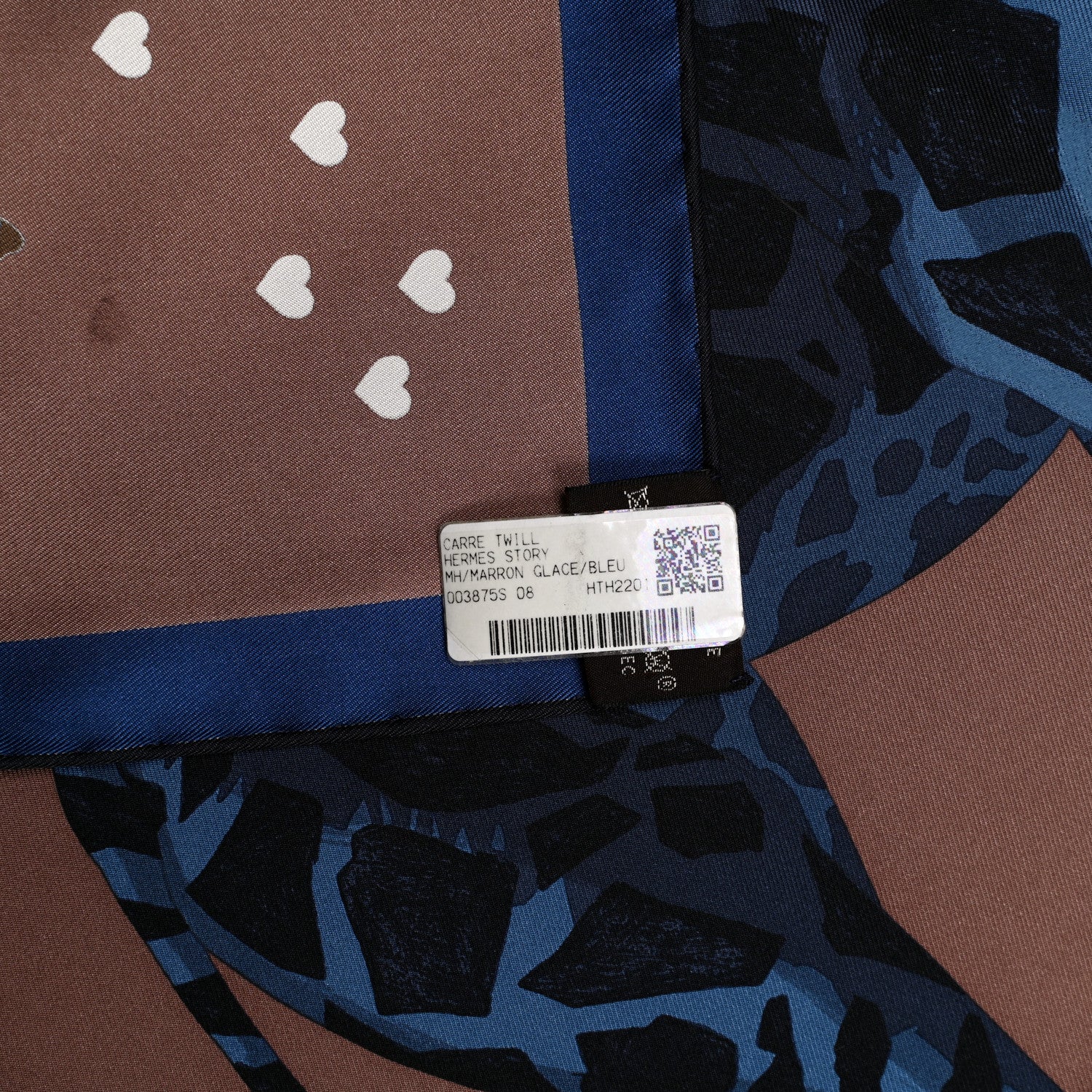 Hermes Silk Hermes Story Scarf 90 Marron Glace Bleu 6 of 7