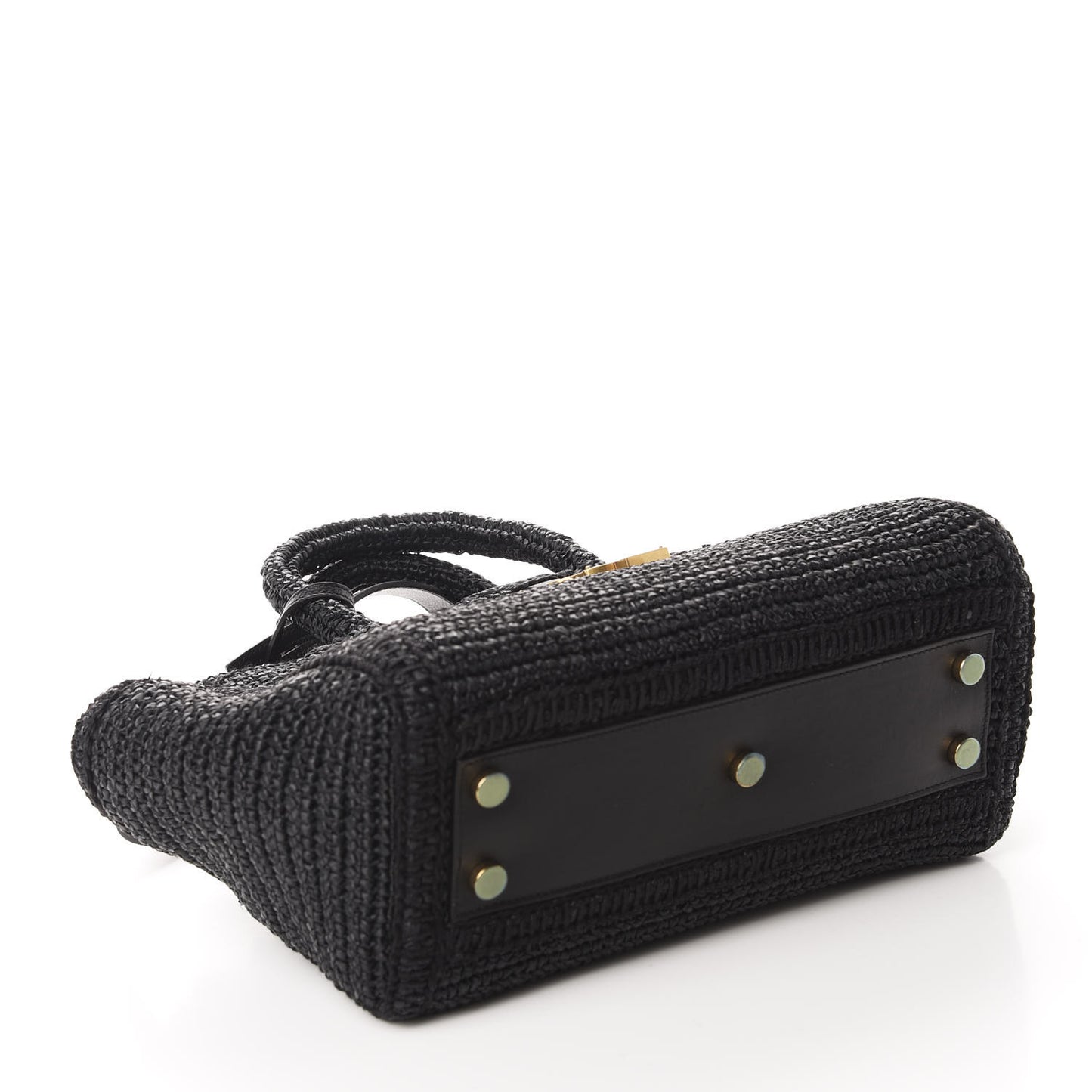 Raffia Baby Monogram Downtown Cabas Black