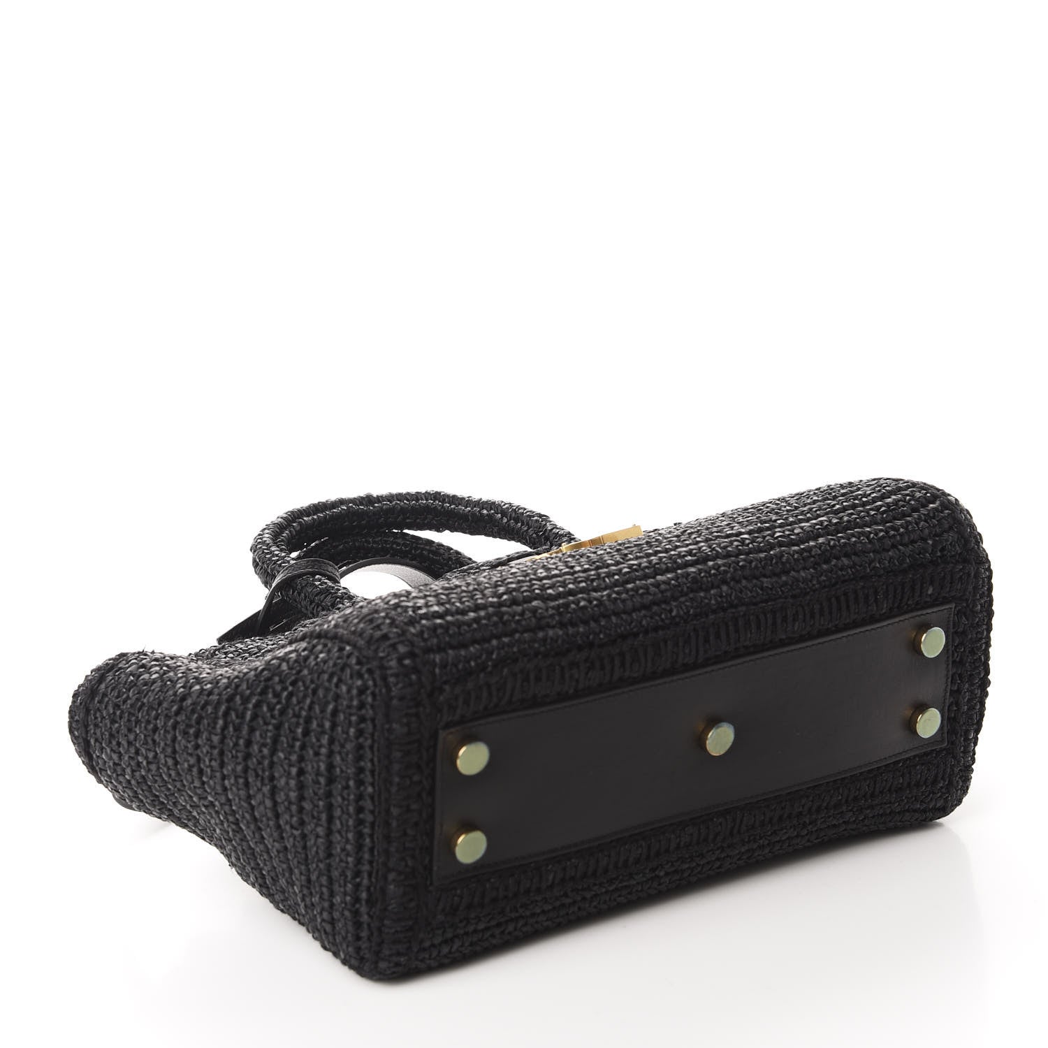 Saint Laurent Raffia Baby Monogram Downtown Cabas Black 4 of 10