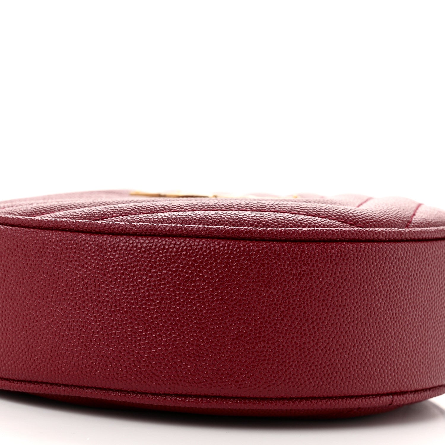 Saint Laurent Grain De Poudre Matelasse Chevron Quilted Round Vinyle Camera Bag Rouge Legion 9 of 10