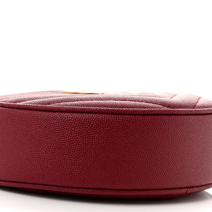 Saint Laurent Grain De Poudre Matelasse Chevron Quilted Round Vinyle Camera Bag Rouge Legion 9 of 10