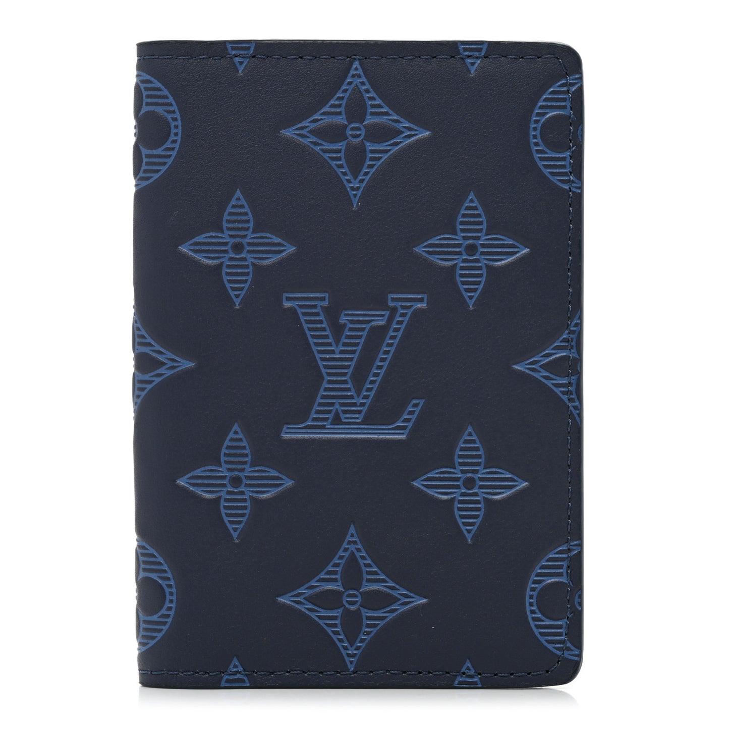 Calfskin Monogram Shadow Pocket Organizer Blue