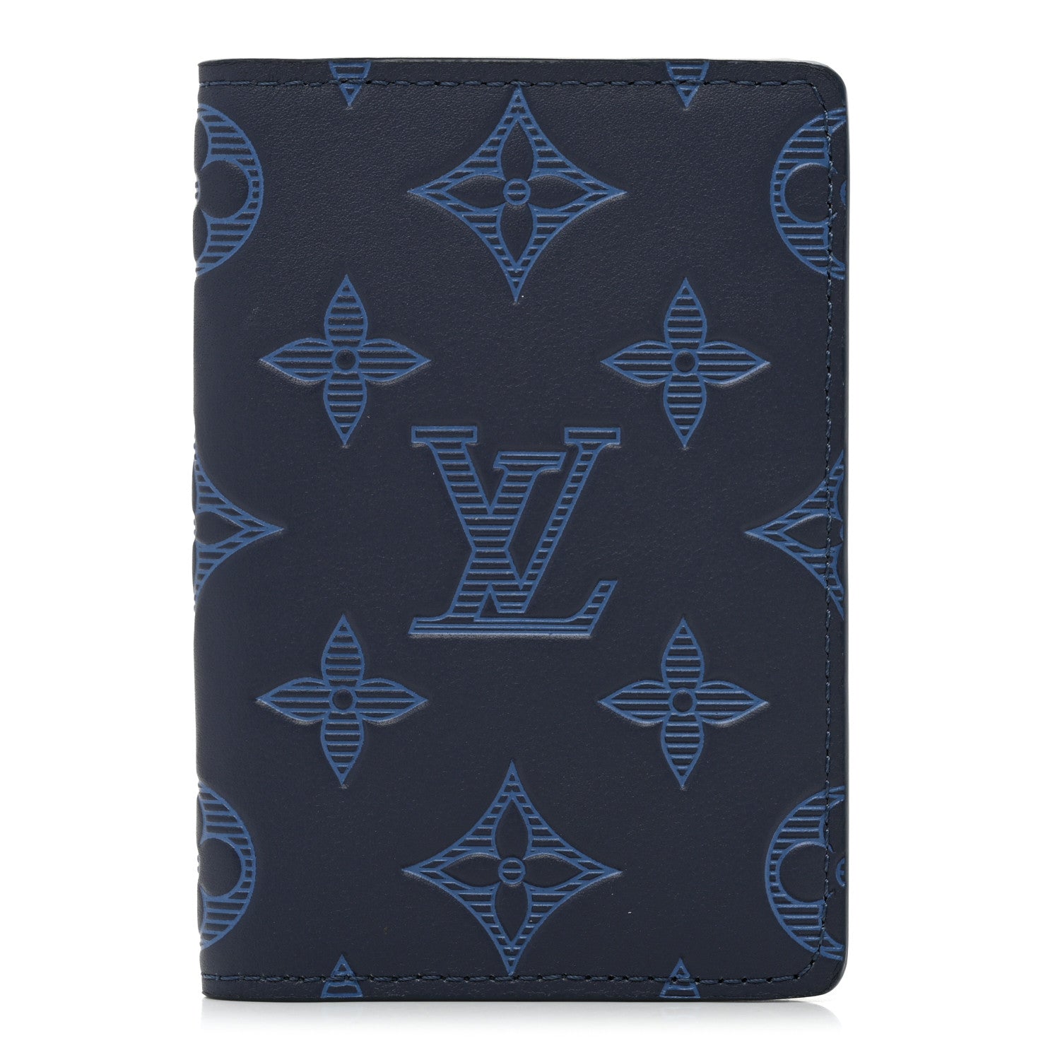 Louis Vuitton Calfskin Monogram Shadow Pocket Organizer Blue 1 of 6