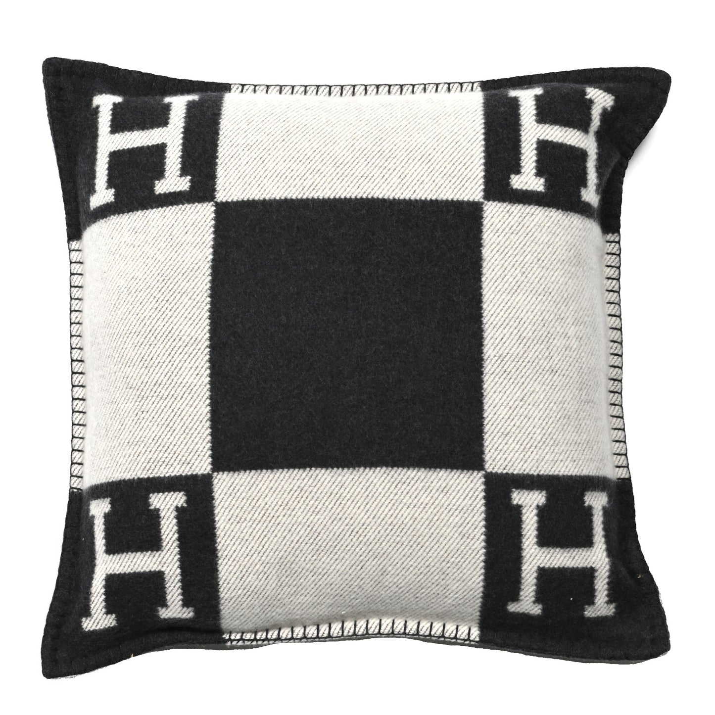 Wool Cashmere Avalon Pillow PM Ecru Gris Fonce